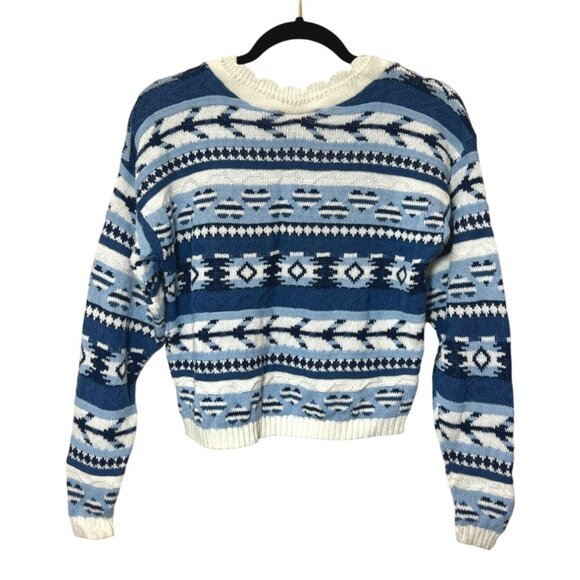 Vintage‎ Granola Girl Jeans Wear 90s Blue Toned Sweater - Picture 9 of 9